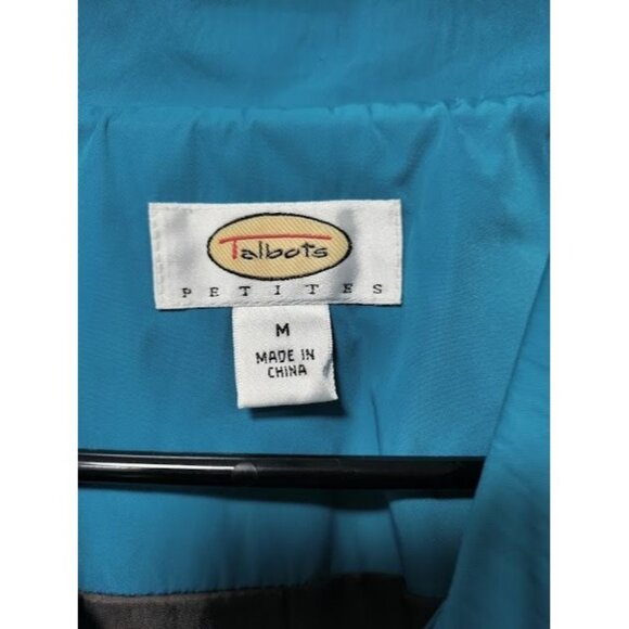 Talbots Spring Belted Trench Coat Teal Blue Women's Petite Size Medium - Picture 7 of 16